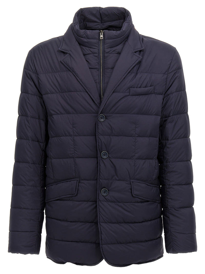Herno Blue Polyamide Jacket - Quilted Nylon Blazer for Men