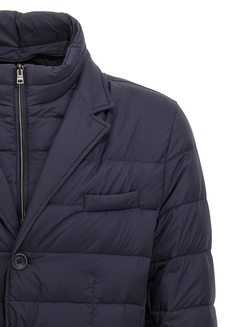 Herno Blue Polyamide Jacket - Quilted Nylon Blazer for Men