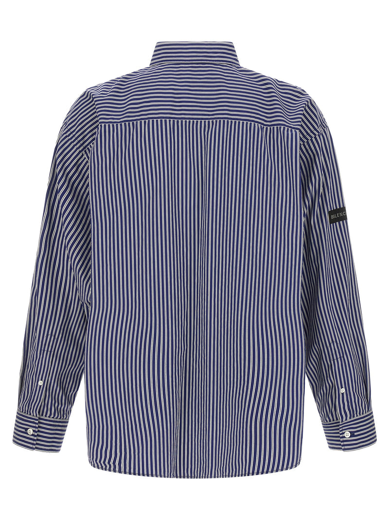 Balenciaga Blue Cotton Blouse - Trendy Striped Design