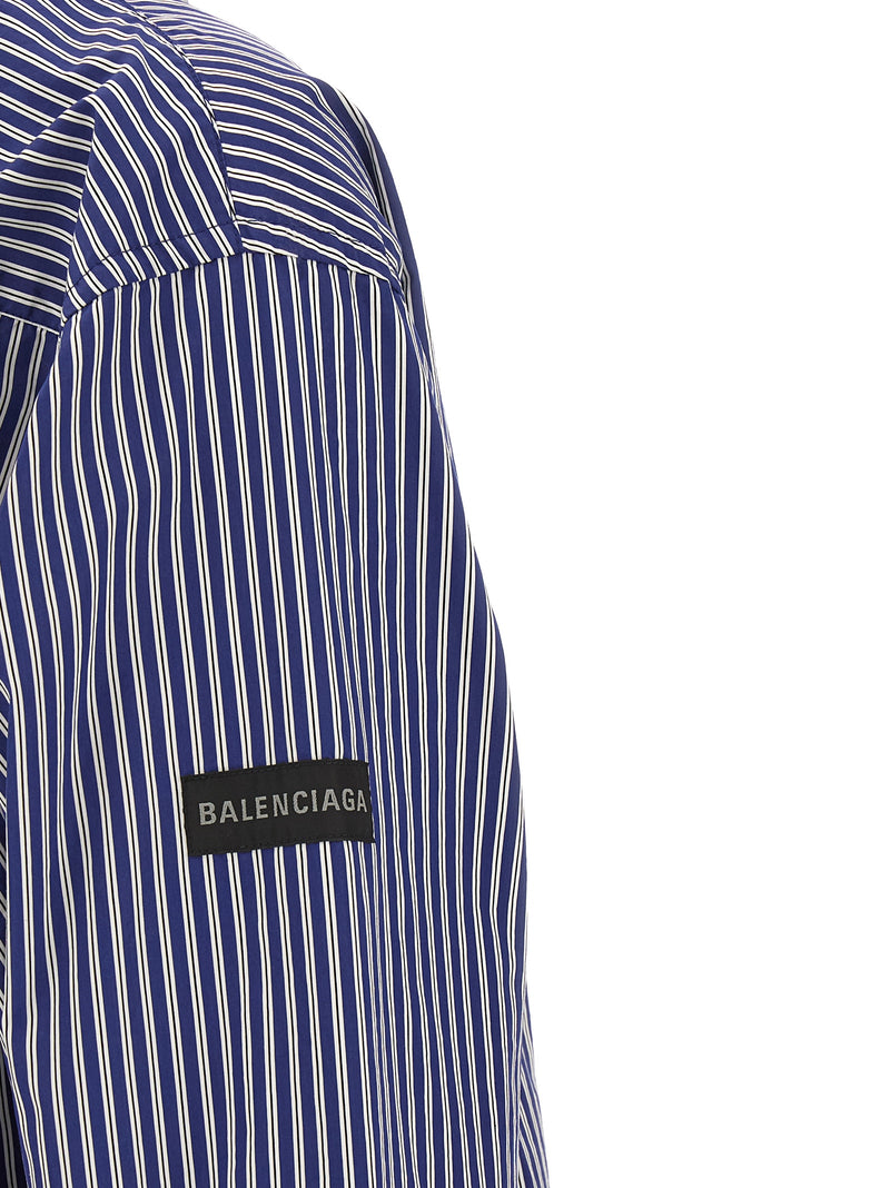 Balenciaga Blue Cotton Blouse - Trendy Striped Design