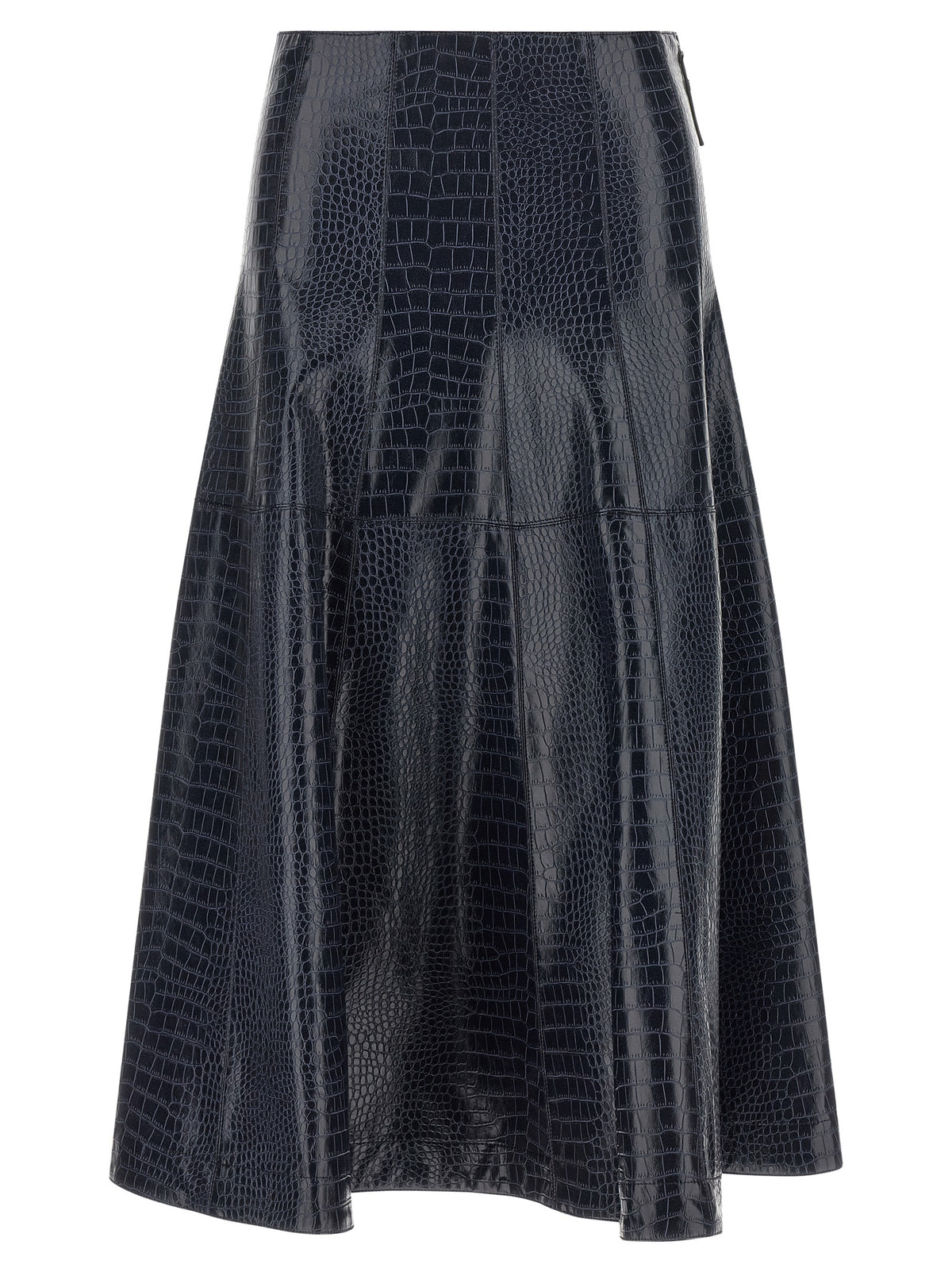 PINKO Blue Viscose Midi Skirt