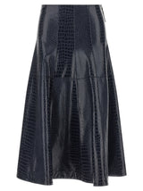 PINKO Blue Viscose Midi Skirt