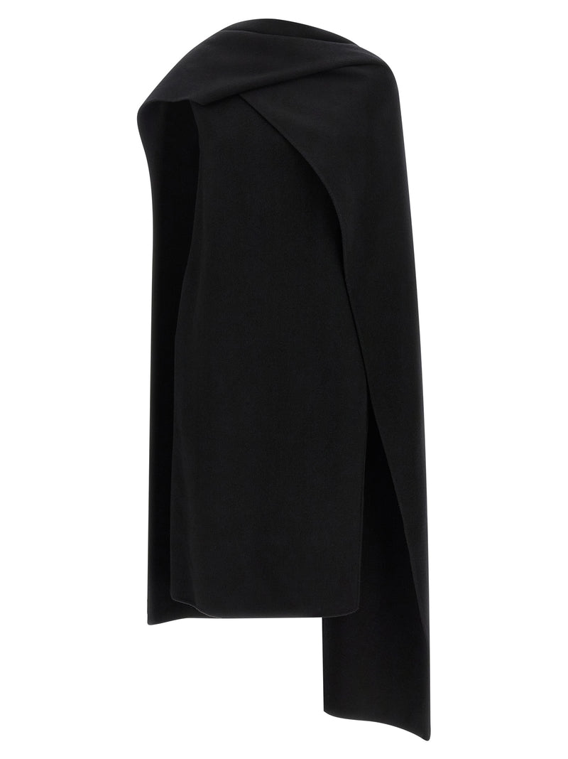 Khaite Ramona Black Virgin Wool Midi Dress