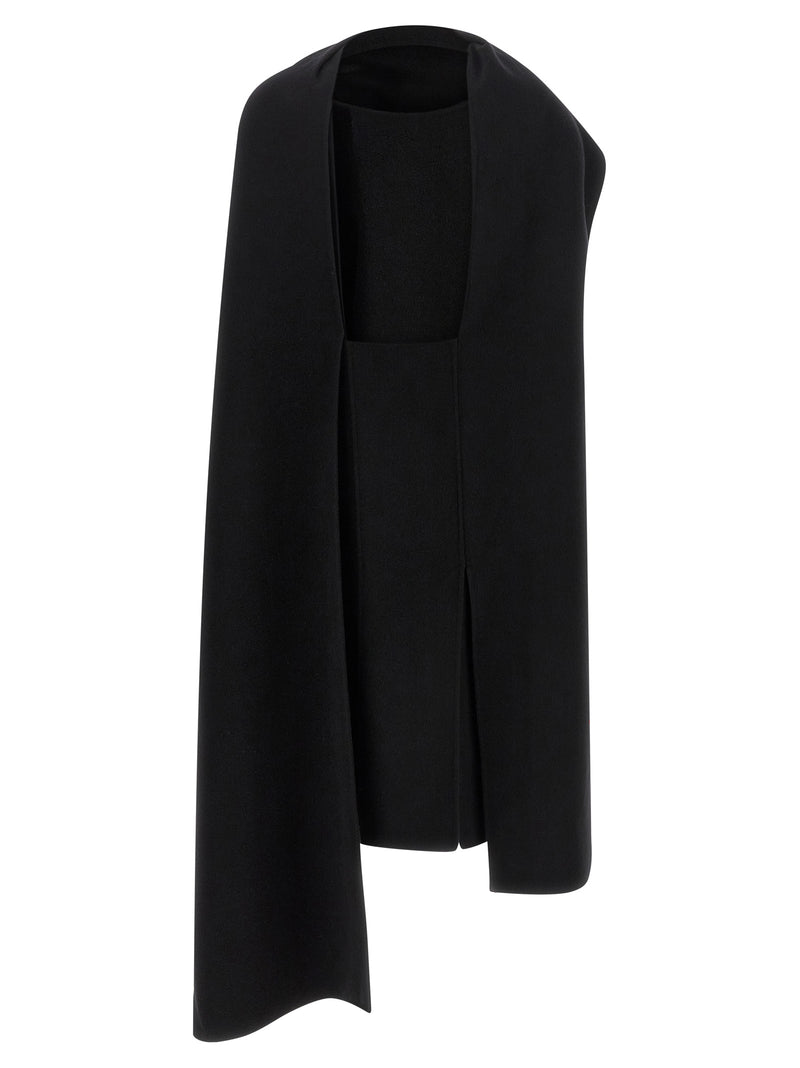 Khaite Ramona Black Virgin Wool Midi Dress