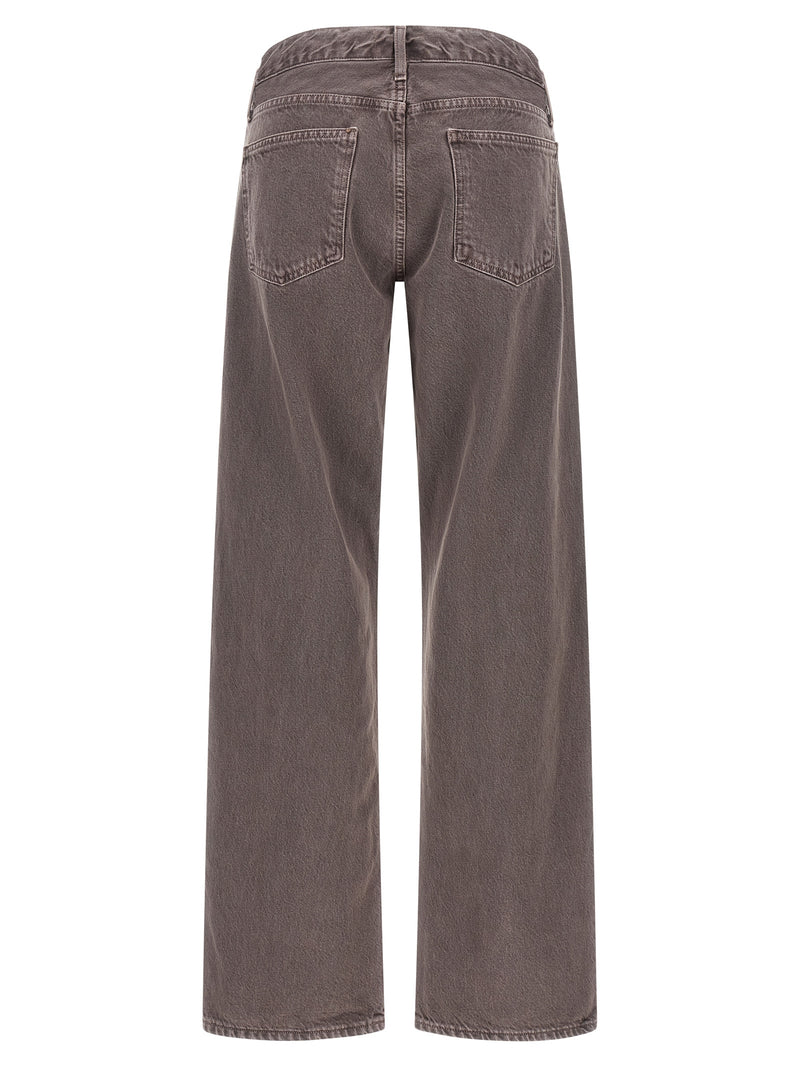Agolde Purple Cotton Low Rise Loose Relaxed Fit Jeans