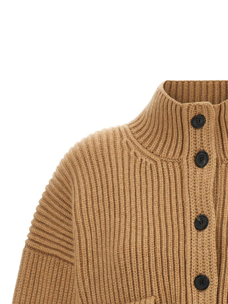 Khaite Eita Beige Cashmere Cardigan
