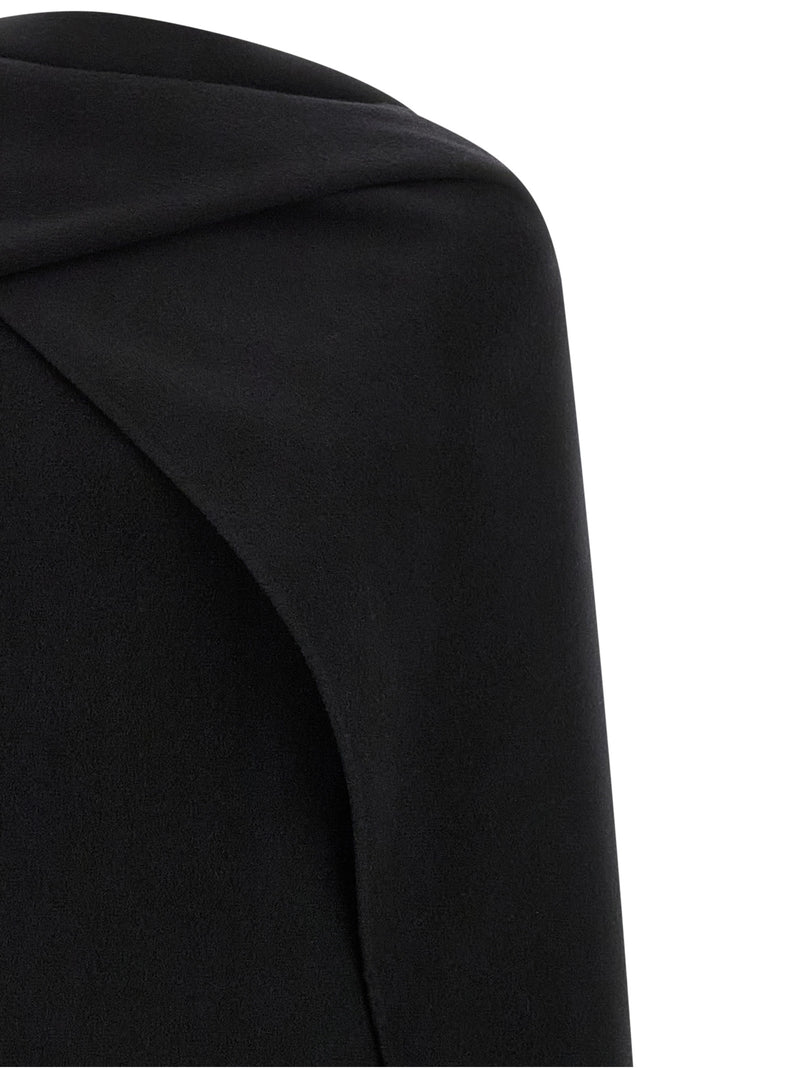 Khaite Ramona Black Virgin Wool Midi Dress