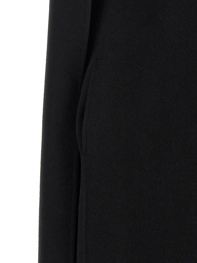 Khaite Ramona Black Virgin Wool Midi Dress