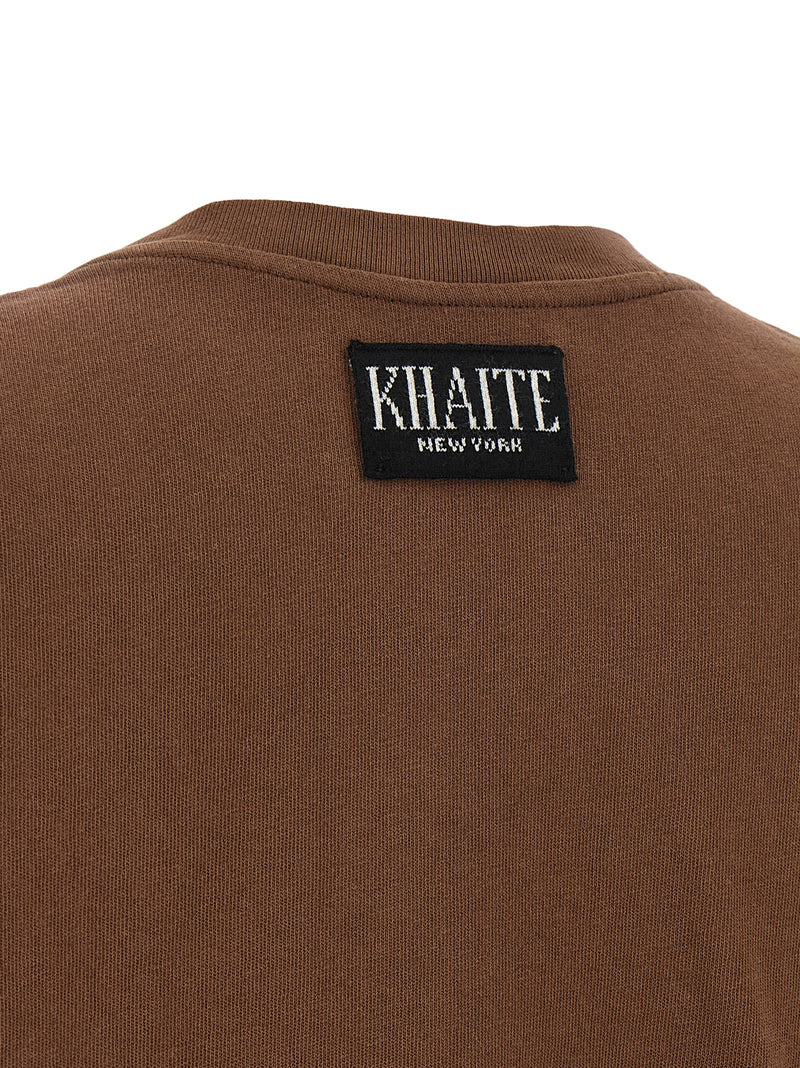 Khaite Emmylou Brown Cotton T-Shirt for Women