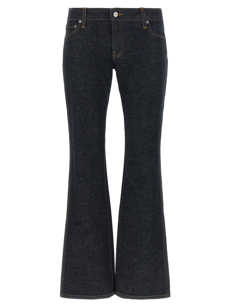 Khaite Blue Cotton Flared Jeans - Conforti Model