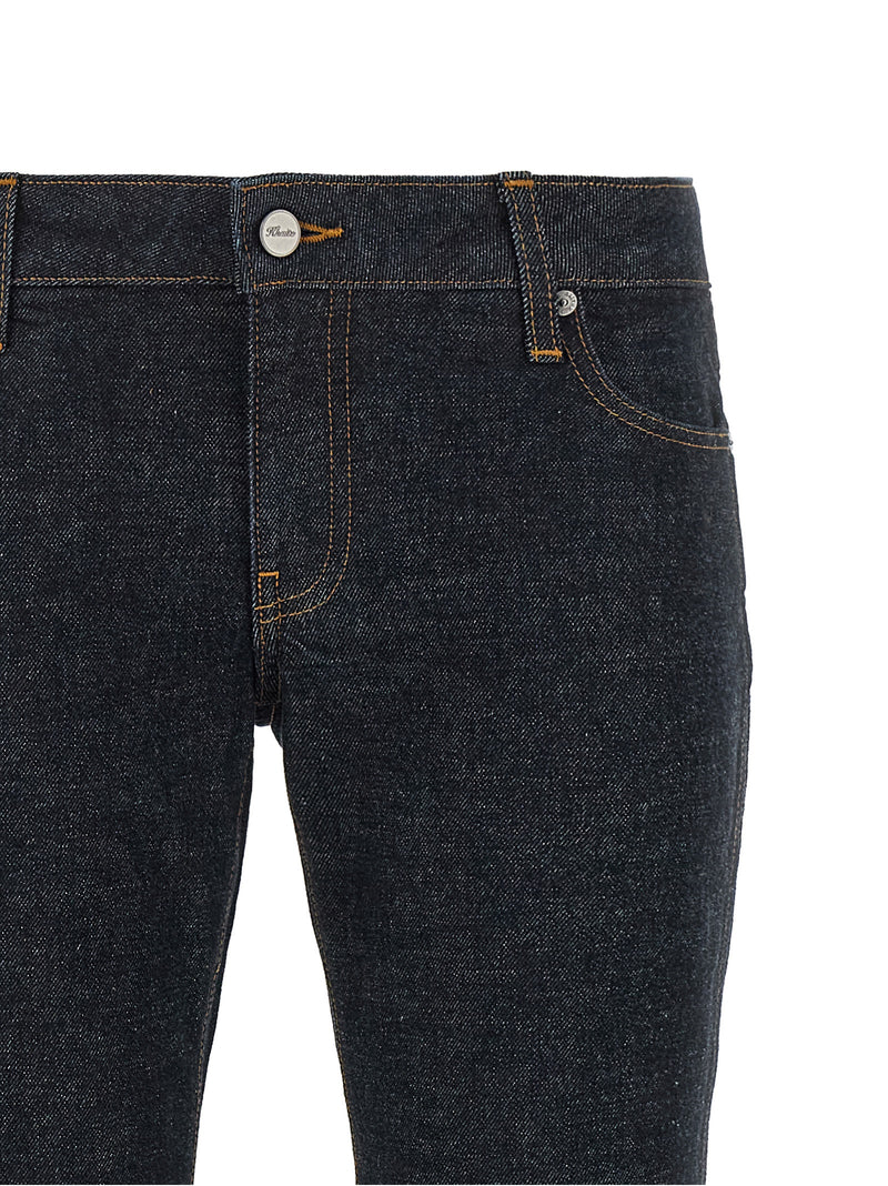 Khaite Blue Cotton Flared Jeans - Conforti Model