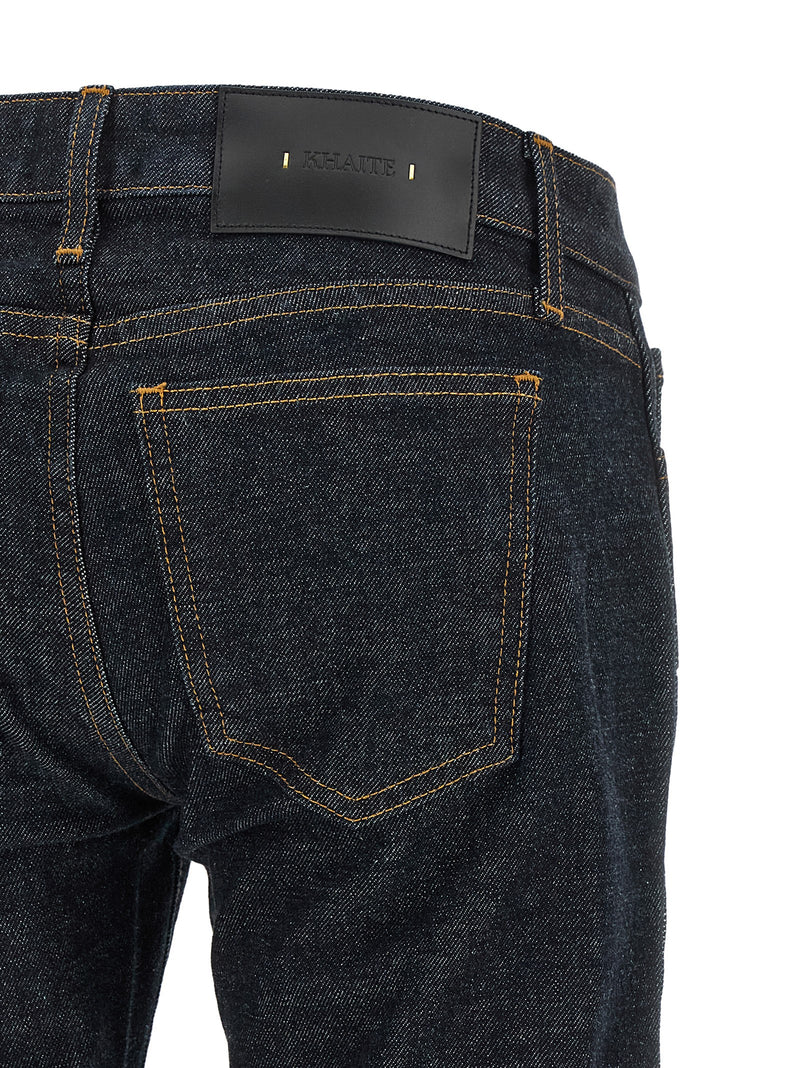 Khaite Blue Cotton Flared Jeans - Conforti Model