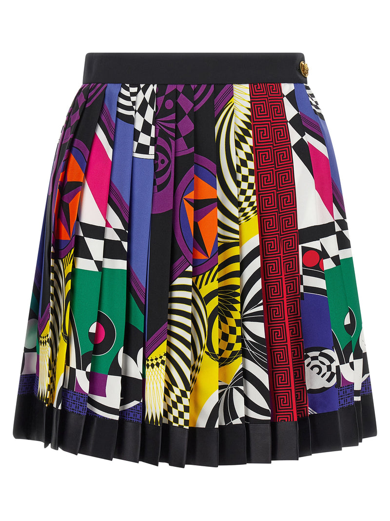 Versace Multicolor Silk Long Skirt - Italian Couture