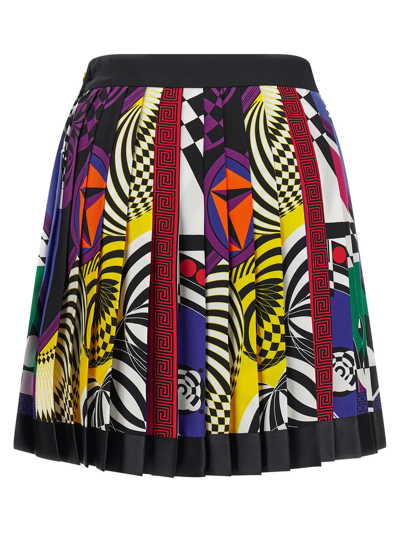 Versace Multicolor Silk Long Skirt - Italian Couture