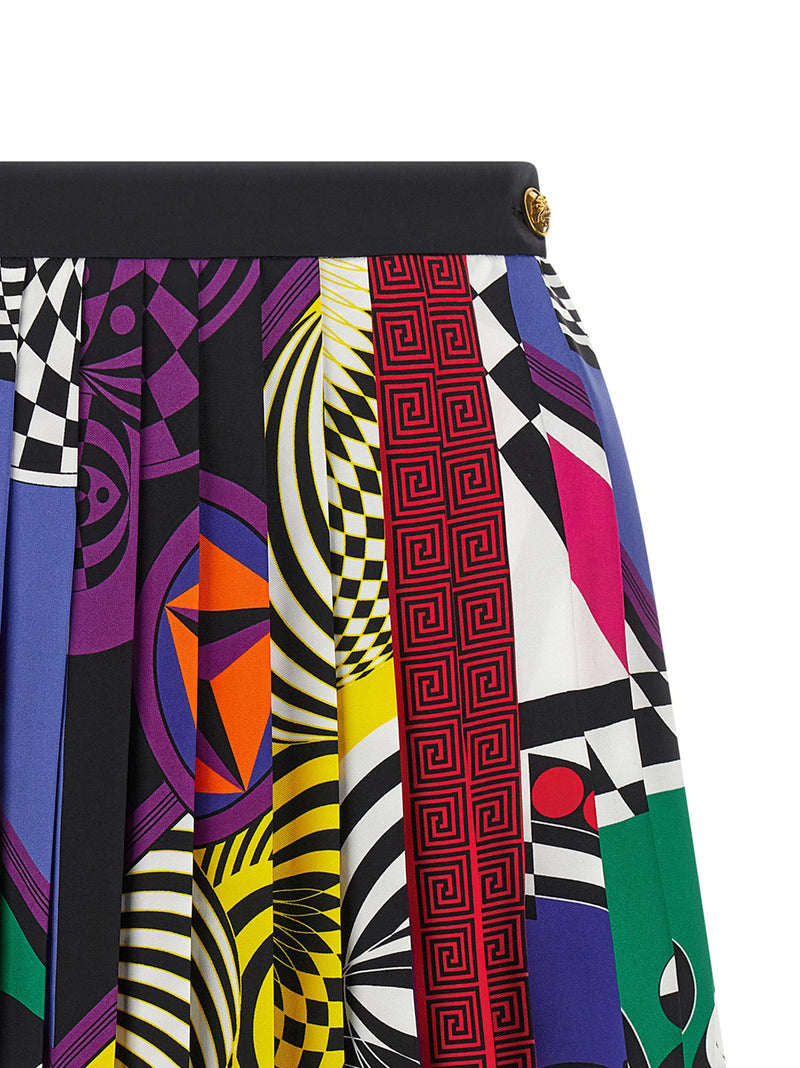Versace Multicolor Silk Long Skirt - Italian Couture
