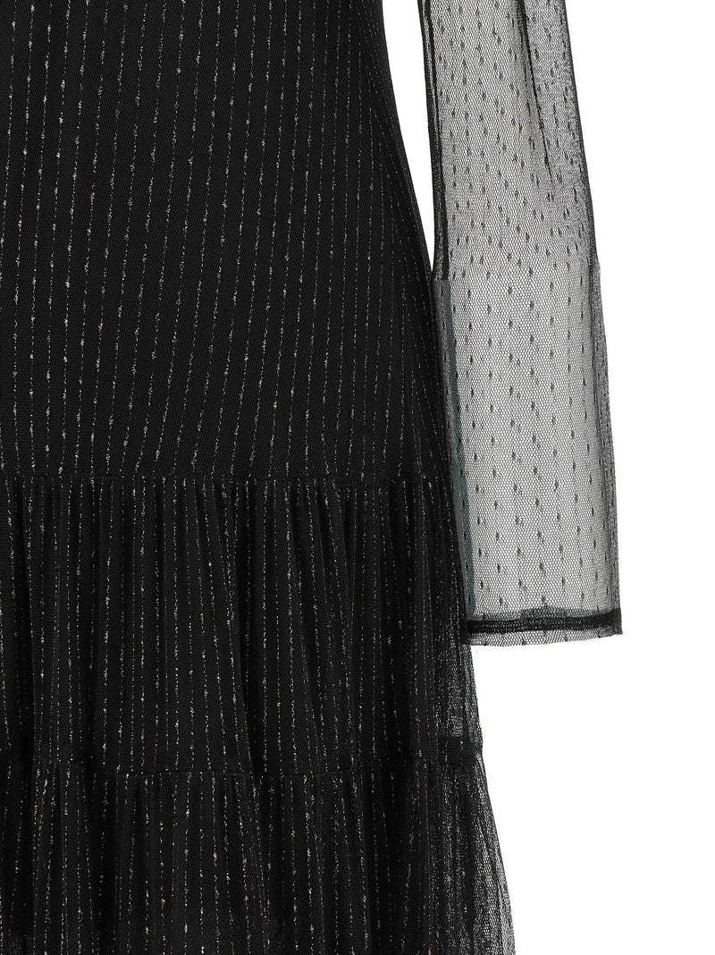 Twinset Black Polyamide Long Dress - Elegant Eveningwear