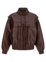 Twinset Brown Polyester Leather Jacket