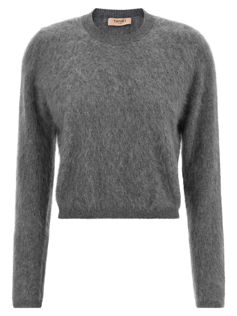 Twinset Gray Wool Cardigan - Luxurious Knitwear for Women
