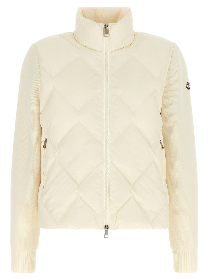 Moncler White Polyester Cardigan - Stylish Hybrid Outerwear