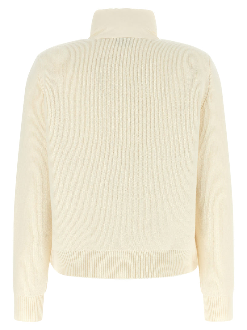Moncler White Polyester Cardigan - Stylish Hybrid Outerwear