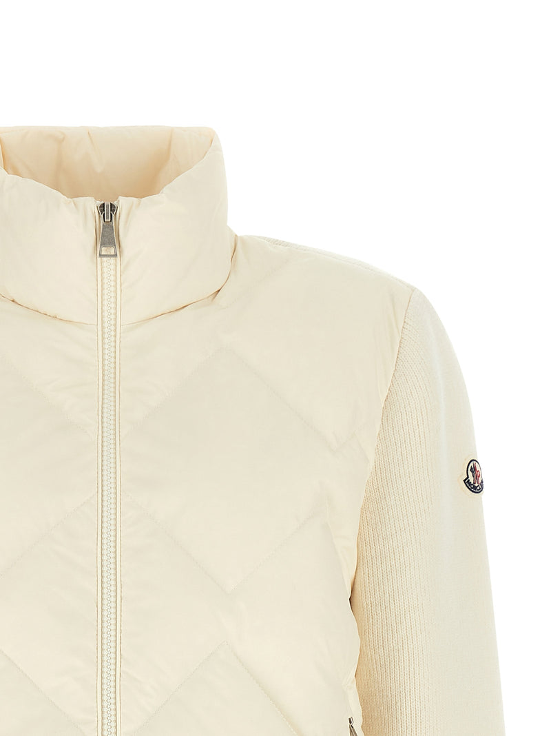 Moncler White Polyester Cardigan - Stylish Hybrid Outerwear