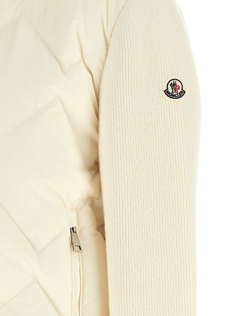Moncler White Polyester Cardigan - Stylish Hybrid Outerwear