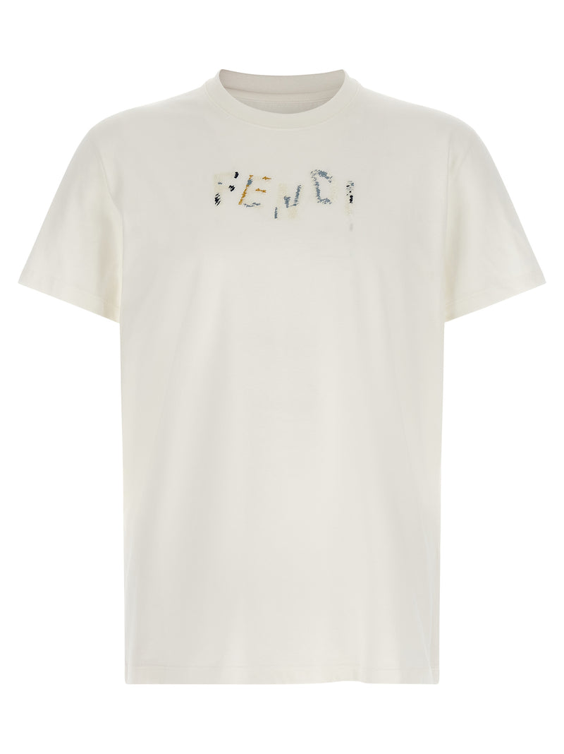 Fendi White Cotton T-Shirt - Timeless Elegance