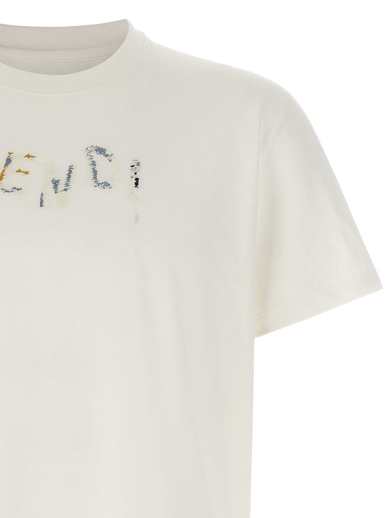 Fendi White Cotton T-Shirt - Timeless Elegance