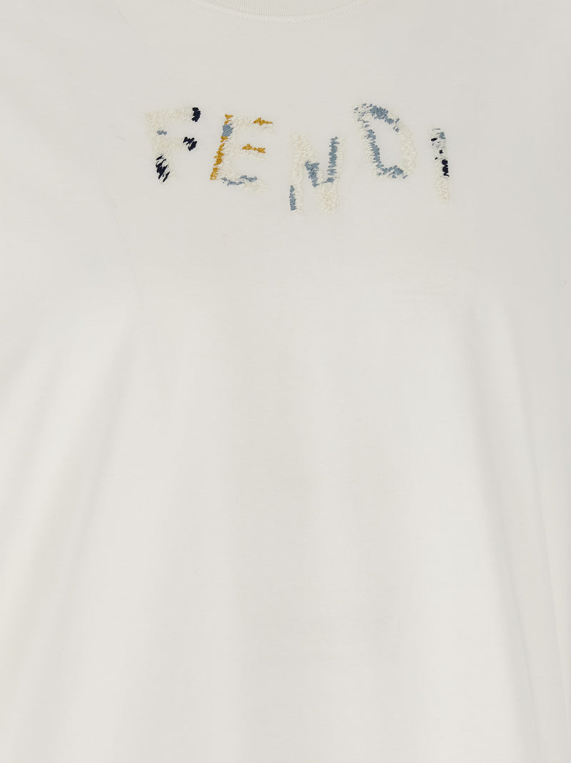 Fendi White Cotton T-Shirt - Timeless Elegance