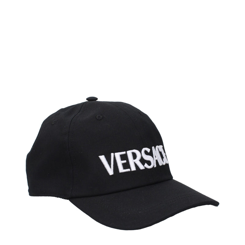 Versace Black Cotton Cap - Stylish Baseball Hat for Women