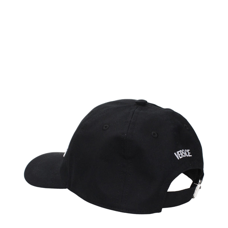 Versace Black Cotton Cap - Stylish Baseball Hat for Women