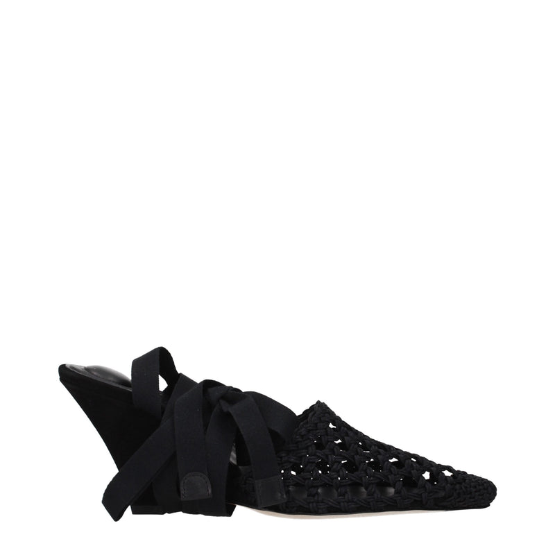 Jacquemus Black Fabric Strap-On Sandals for Women