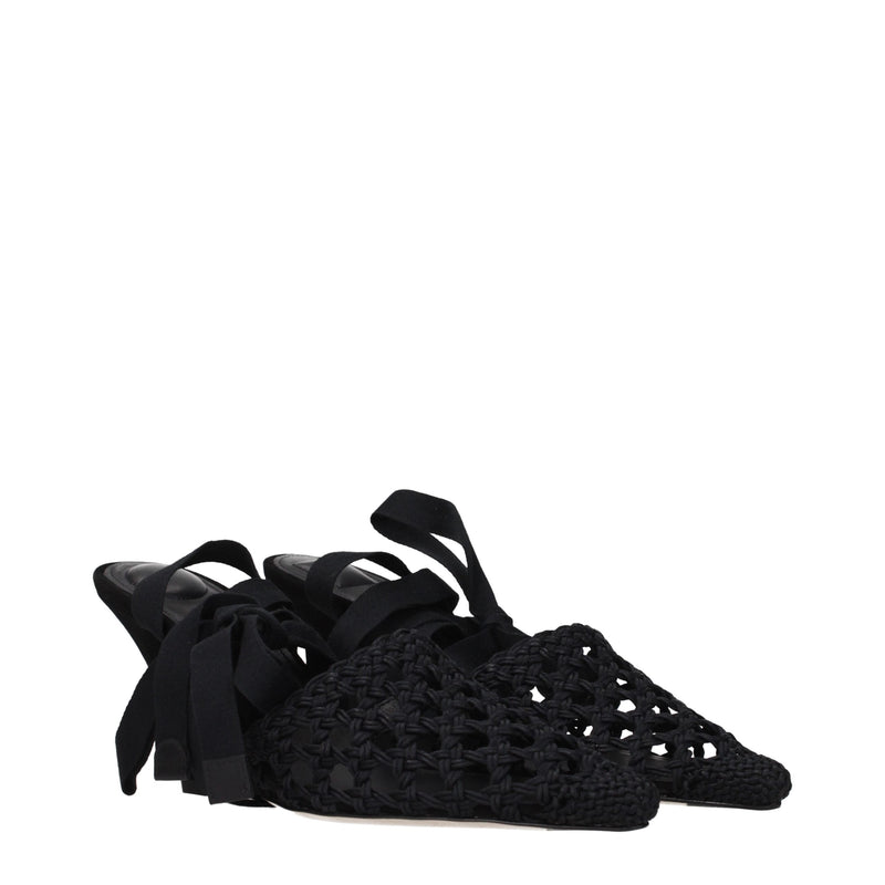 Jacquemus Black Fabric Strap-On Sandals for Women