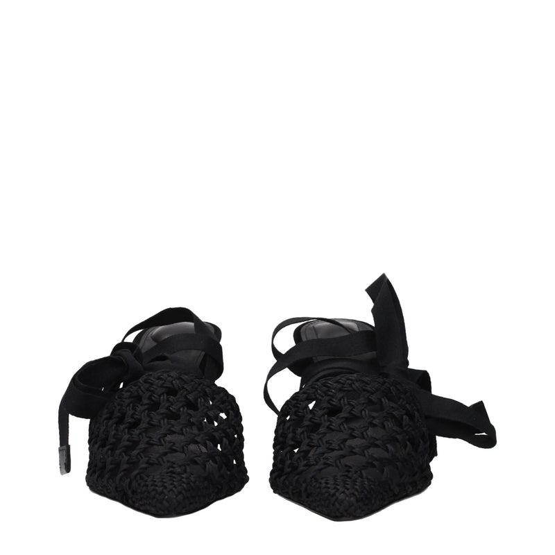Jacquemus Black Fabric Strap-On Sandals for Women