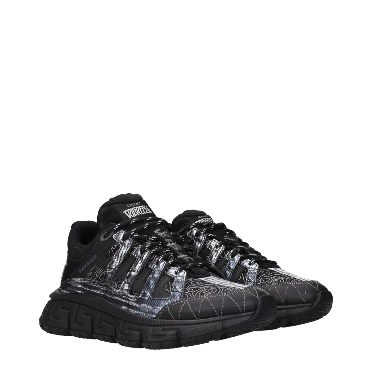 Versace Black Fabric Athletic Sneakers