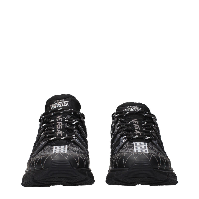 Versace Black Fabric Athletic Sneakers for Men