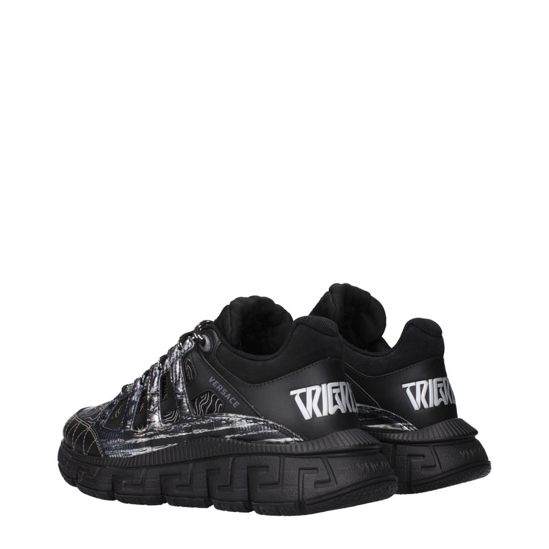 Versace Black Fabric Athletic Sneakers for Men