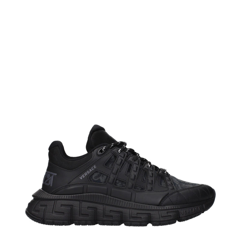 Versace Black Fabric Athletic Sneakers for Men