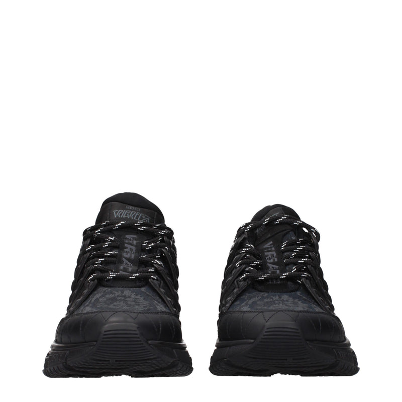 Versace Black Fabric Athletic Sneakers for Men