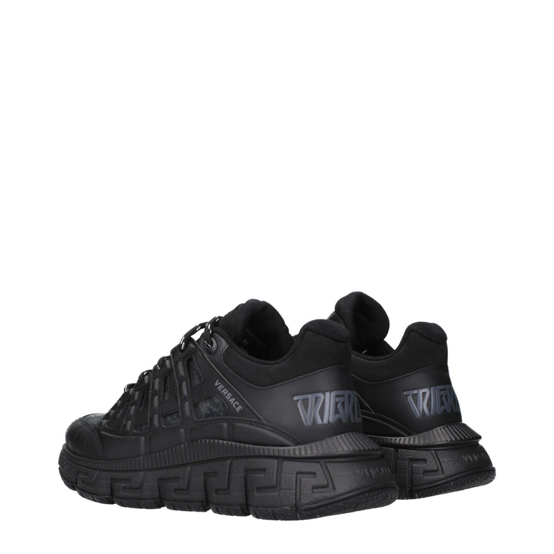 Versace Black Fabric Athletic Sneakers for Men