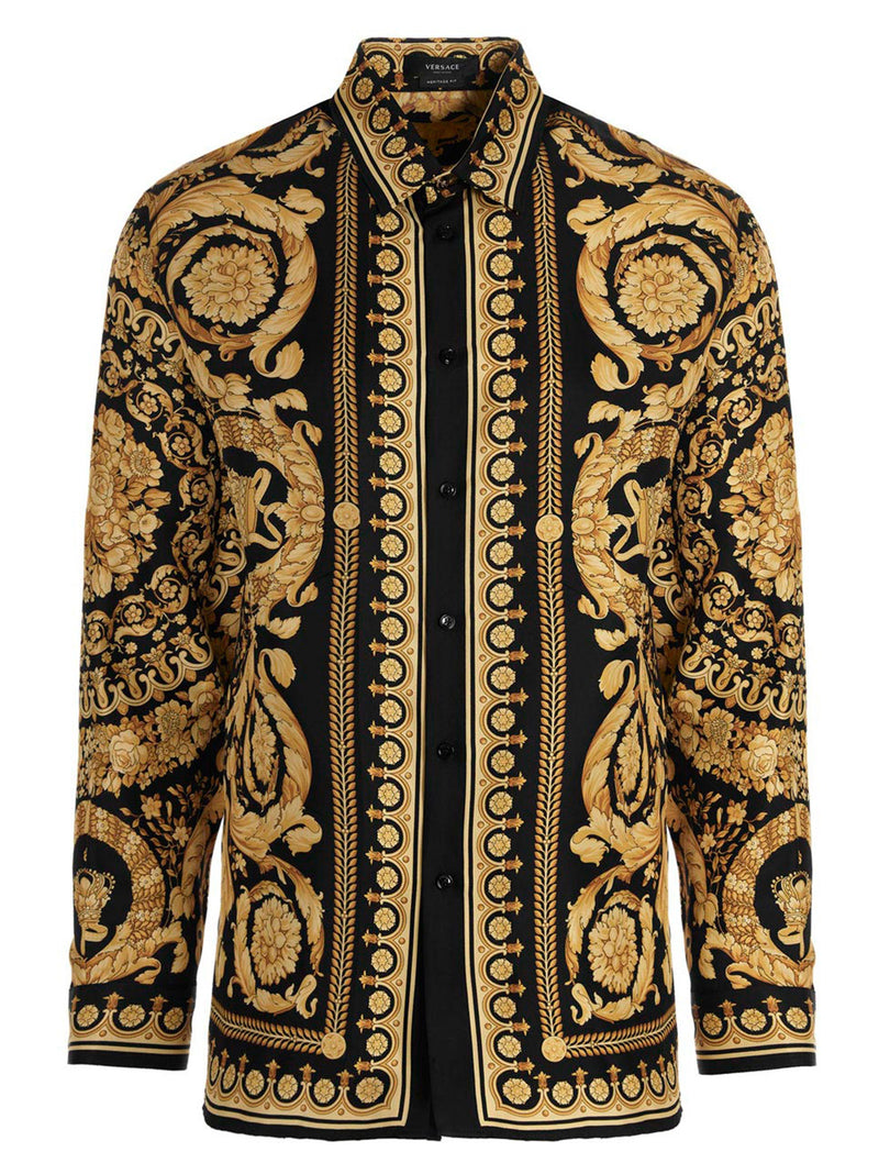 Versace Gold Silk Blouse - Iconic Barocco Print