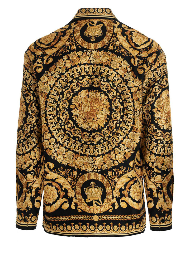 Versace Gold Silk Blouse - Iconic Barocco Print