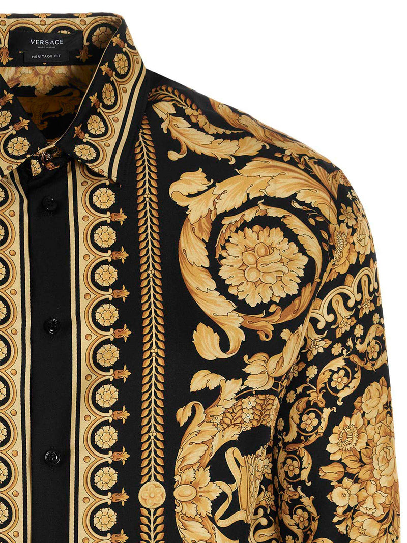 Versace Gold Silk Blouse - Iconic Barocco Print