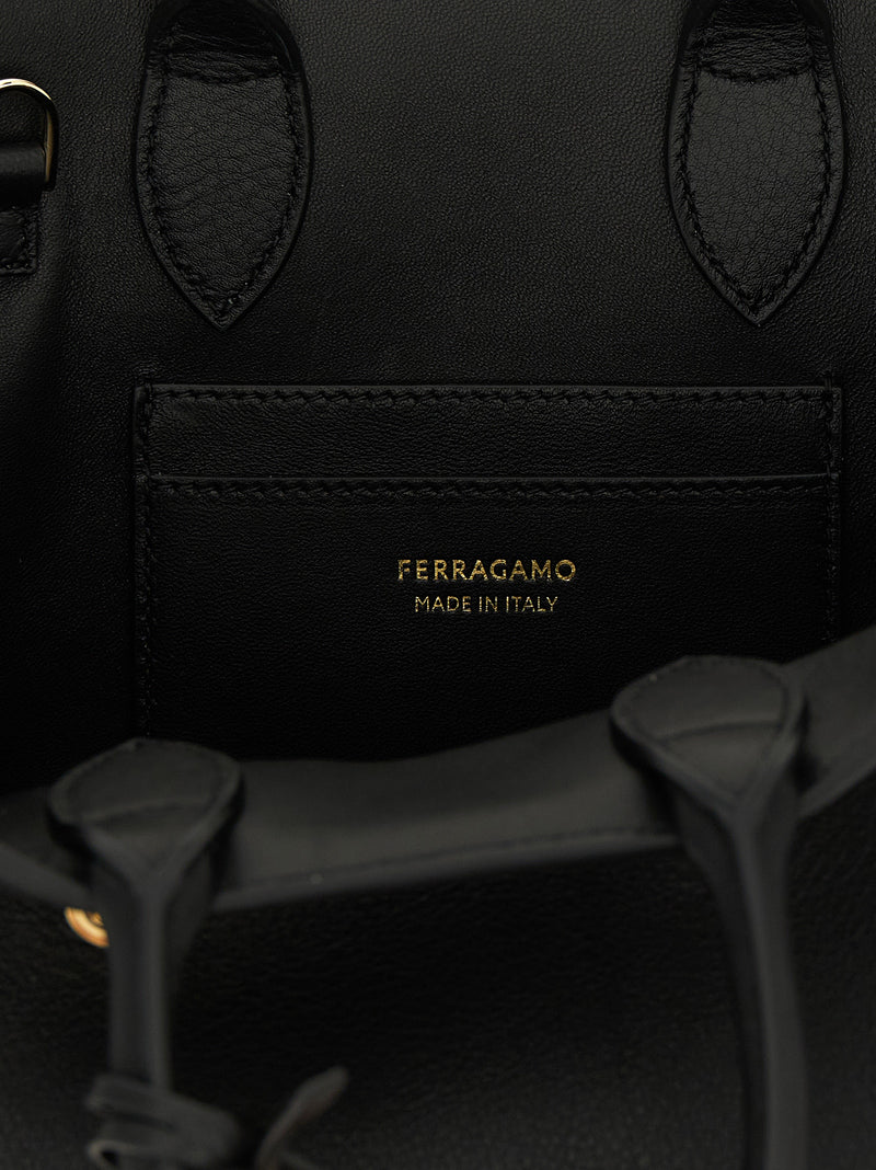 Ferragamo Hug Mini Black Calfskin Handbag