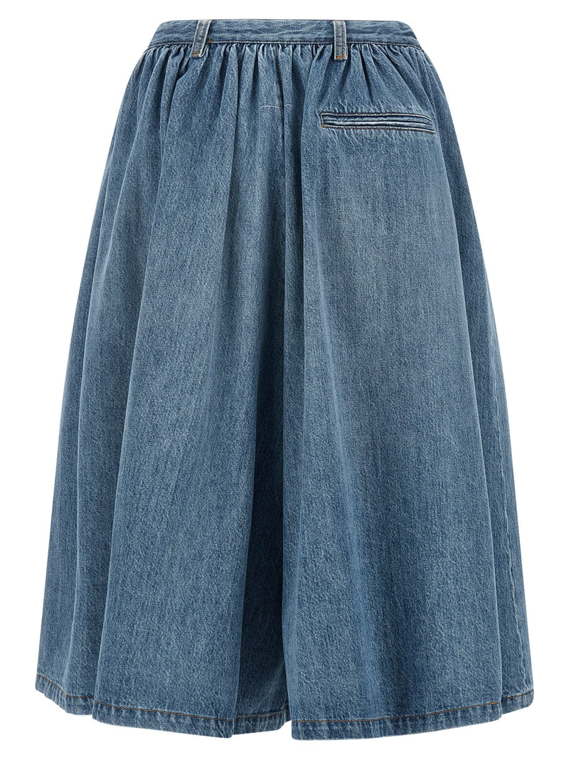 MM6 Maison Margiela Blue Cotton Bermuda Shorts for Women
