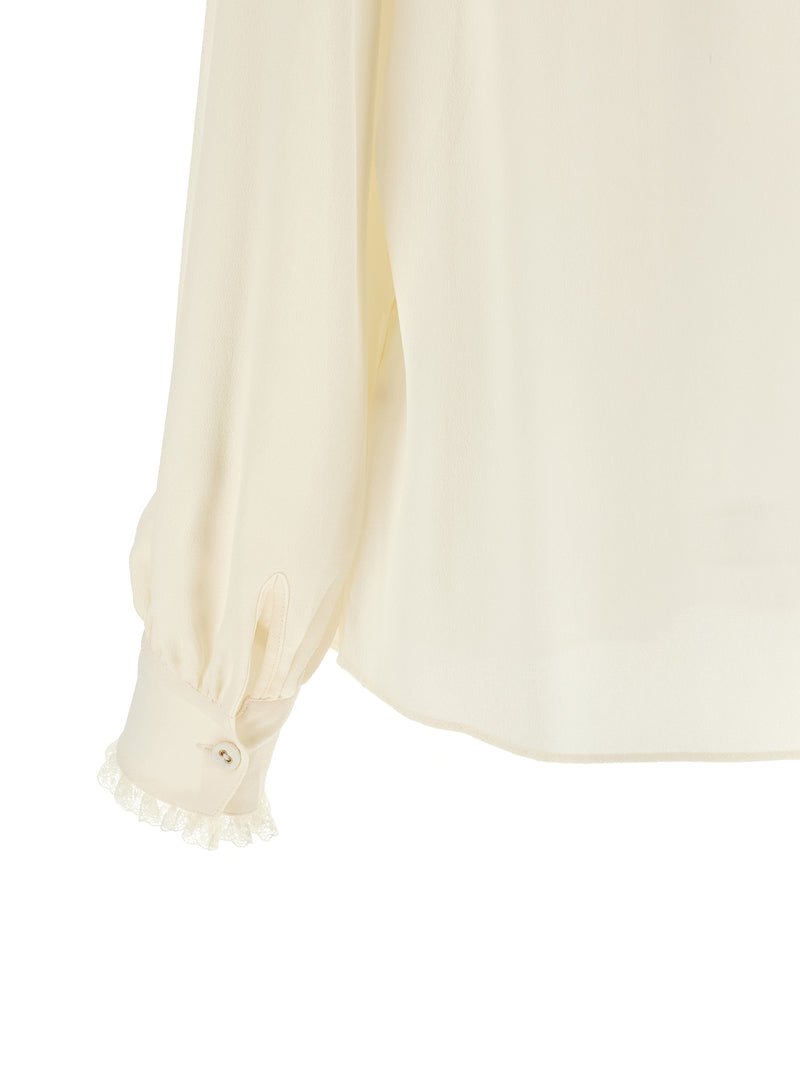 Twinset White Viscose Lavallière Blouse for Women