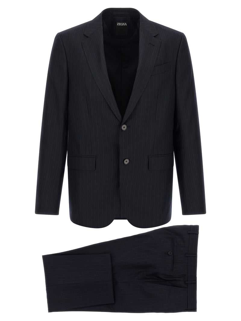 ZEGNA Blue Wool Two-Piece Suit - Timeless Elegance
