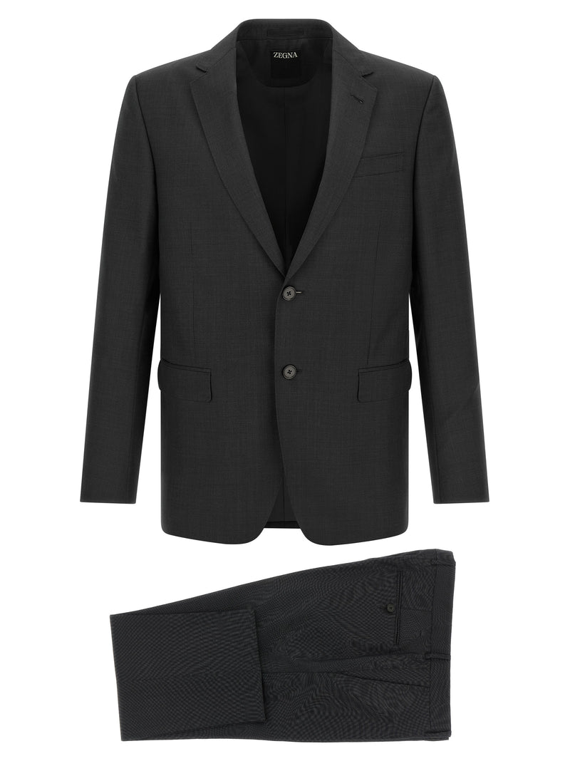 ZEGNA Gray Wool Two-Piece Suit for Men
