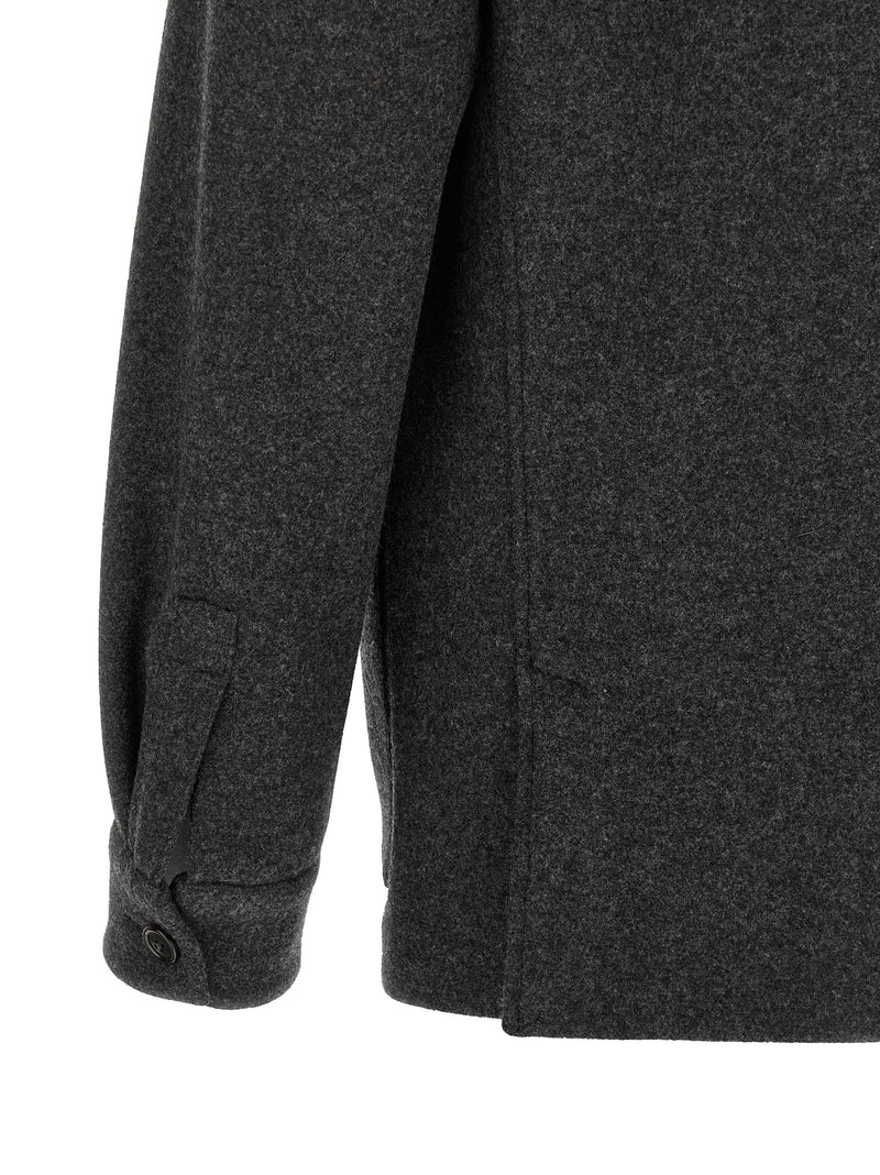ZEGNA Gray Wool Blouse - Luxury Overshirt for Men