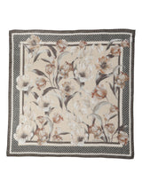 Dolce & Gabbana Men Beige Floral Linen Square Foulard Scarf